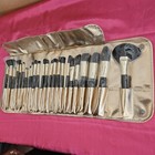 New B b w  Cosmetics 24 Piece Makeup Brush Set Travel Carrying Case Gold