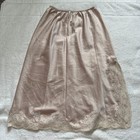 Vintage Christian Dior Intimates Beige Satin Half Slip With White Lace Trim 