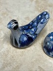 Mini Talavera Mexican Pottery Folk Art Bird   Cat 2pc