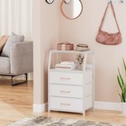 White Nightstand W  3 Drawers 2 Tier Shelf Small Night Stand End Table Indoor Us