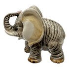 Vintage Mid-century Hand Painted Ceramic Elephant Figurine Trunk Up     Japan