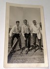 Rare Antique Vintage American Men Goofballs On Railroad Tracks Snapshot Photo Us