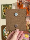 Vintage Inspired Retro Crewel Style Frog On Mushroom Wooden Magnet 70s