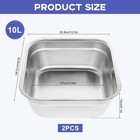2pcs 12 8in Square Stainless Steel Washing Bowl Kitchen Fruit Veggie Basin