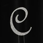 Crystal Rhinestone Silver Letter A To Z Monogram Wedding Anniversary Cake Topper