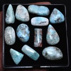 12 Pcs Natural Larimar Cabochon Untreated 21mm-30mm Loose Gemstones Wholesale