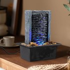 Indoor Tabletop Water Fountain With Led Lights - Rock Waterfall Feature For Home