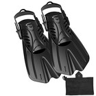 Diving Fins Snorkeling Gear For Adults Snorkel L xl adult Us Size 9 -13  Black