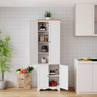 Yusong 72   Tall Kitchen Pantry Cabinet  Freestanding Storage Cabinet With Doors