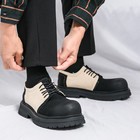 Men s Thick Sole Round Toe Lace Up Brogues Platform Causal Shoes Workwear Retro