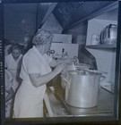 Civil Defense Mass Feeding Training Photo Negative 1957 Lady With Stock Pots