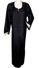 Maxi Plus Size Black Egyptian Cotton Embroidered Kaftan Dress Long Sleeve Abaya
