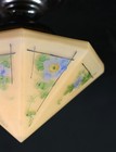 1940s Hand Painted Octagon Shaped Semi Flush Mount Light