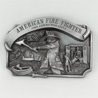 Vintage Belt Buckle American Fire Fighter Arroyo Grande Made In Usa 1988