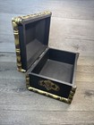 Vintage Chinese Gilt Lacquered Wooden Tea Caddy  jewelry Box 13x9x8   
