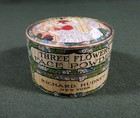 Vintage Powder Box   three Flowers  Face Powder - Richard Hudnut  Art Deco