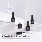 Beetles Gel Nail Polish Set- 4pcs White Black Gel Nail Polish With No Wipe Top b