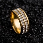 18k Gold Plated Titanium Steel Wedding Cz Band Men women s Party Ring Size 6-12