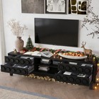 Tv Stand With 4 Drawers Features Cable Management Includes Open Shelving