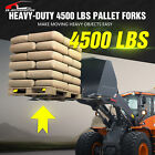 60  Clamp On Pallet Forks 4500lbs W  Stabilizer Bar For Skid Steer Loader Bucket