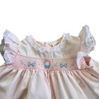 Vintage Baby Togs Smocked Floral Embroidered With Lace Dress 6-9 Months