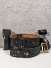 Lot  2  Black Leather Basketweave Duty Belts G f  Cake Co  Size 34