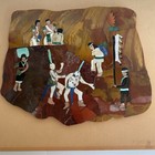 Rare Vintage Stone Mosaic Of Native Americans