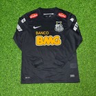 Neymar Jr Santos Black Long Sleeve Retro Football Jersey Kit