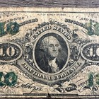 1863 Third Issue 10 Cents Fractional Currency W  Green Back Fr  1255 Unc