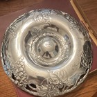 Arthur Court Aluminum Grape Embossed Round Tray 14 In Polished Silver