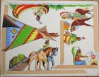 Original Art Lot French Cut Out Toys Gildas 1930s Hand Painted Rare Paper Doll