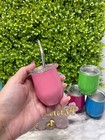 Hot New Item Mini Tumbler 2 Oz Stainless Steel Mini Glass With Lid   Straw