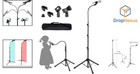 Portable 6    Height Microphone Stand With Adjustable Gooseneck And Clips - Black