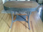 Antique Rare Lloyd Loom Woven Table Made In Men0minee Michigan 1917