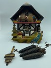 Emil Schmeckenbecher W  Germany Cuckoo Clock Musical Vtg Wood Chop Water Wheel