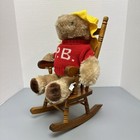 1975 Paddington Bear Plush Eden Toys W  Rocking Chair Vtg Red Sweater Yellow Hat