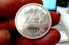 1966 Canada  One Dollar Coin  Queen Elizabeth Ii 80  Silver