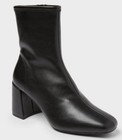 New Women   s Pippa High Shaft Heeled Boots Black Faux Leather Size 7 5