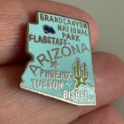 Vintage Arizona Map Tourist Enamel Lapel Pin Grand Canyon Phoenix Tucson Bisbee