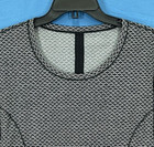 Lululemon On Pace Long Sleeve Black Printed Stretchy Knit Cinched Back Top Sz 8