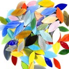 Diy Glass Petal Mosaic Tiles  100 Pieces Assorted Size And Colors Stained Glass