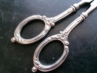Vintage Ornate Grape Shears Scissors Sterling Silver Handles Italy 6 75  Long