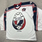 Grateful Dead X Columbus Blue Jackets Hockey Jersey Adult Xl White Bear Promo