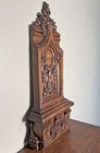Antique Gothic Carved Oak Wall Plaque Panel Heraldic Double Headed Eagle Crest