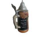 Vintage German Pewter Lidded Beer Stein Made In  Germany 7 5 Inches Tall