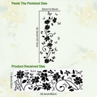 Black Flower Wall Stickers  Butterfly Decals  Removable Art For Home Decor