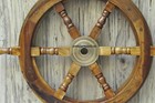 18 nautical Wooden Ship Steering Wheel Pirate Decor Wood Brass Fishing Wall Boat