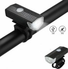 2 Pack Of Usb Rechargeable Led Bicycle Cycling Headlight Head Light Front Lamp