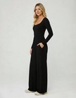Women s Long Sleeve Casual Jumpsuits One Piece Wide Leg Pant