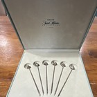 Ercuis Saint Hilaire Collection Silver Metal Swizzle Sticks Set Of 6 Barware
